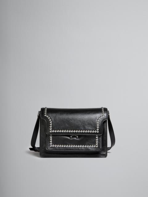Marni TRUNK SOFT LARGE BAG IN BLACK LEATHER WITH STUDS