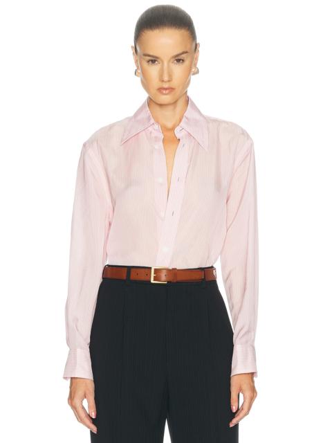 Bottega Veneta Cupro Pinstripe Shirt