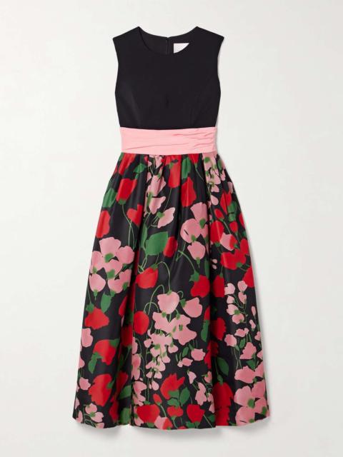 CAROLINA HERRERA Floral-print silk midi dress Multi
