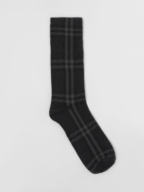 Burberry Check Cotton Cashmere Blend Socks