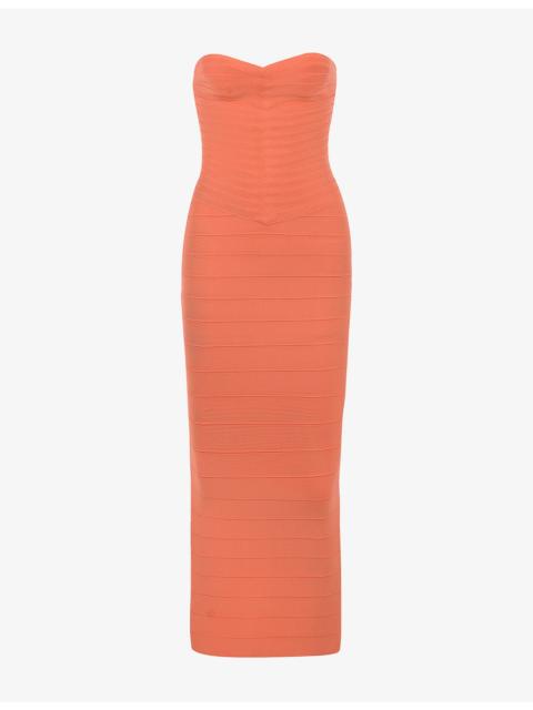 House of CB The Sweetheart Strapless Stretch-Woven Maxi Dress