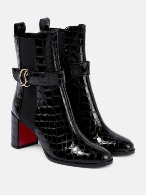 Christian Louboutin CL croc-effect leather ankle boots