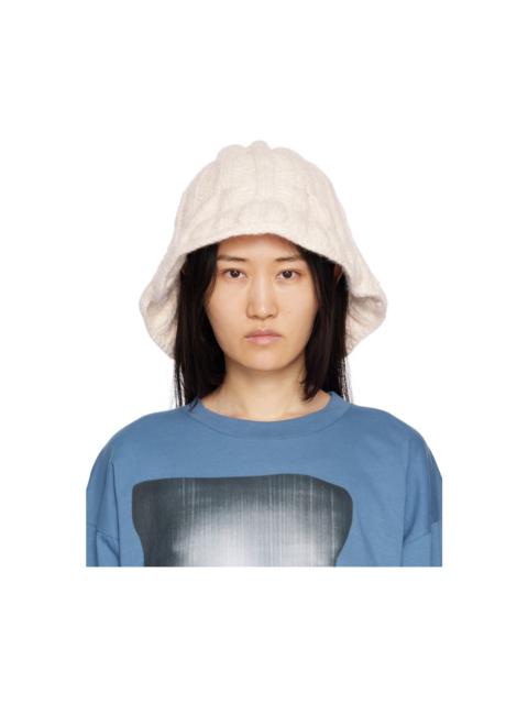 MM6 Maison Margiela Off-White Knit Bucket Hat
