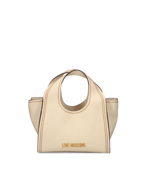 Moschino logo-plaque stitched tote bag