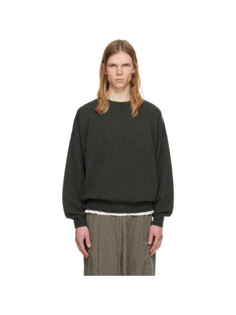 Green Edge Knit Crewneck Sweater