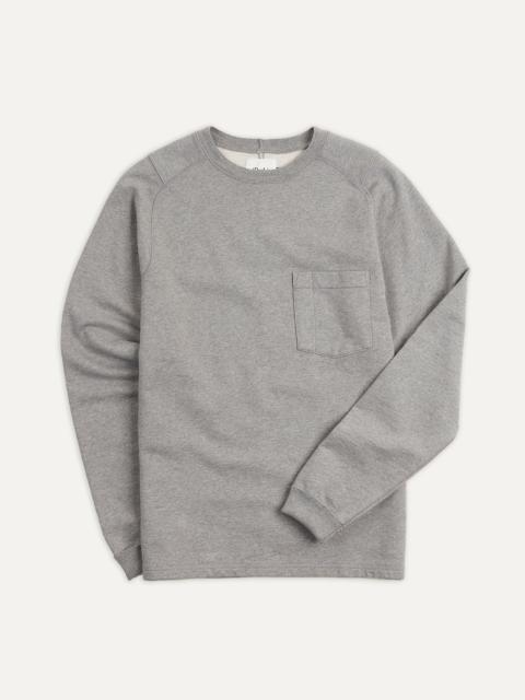 Drake's Grey Cotton Long-Sleeve Hiking Sweatshirt