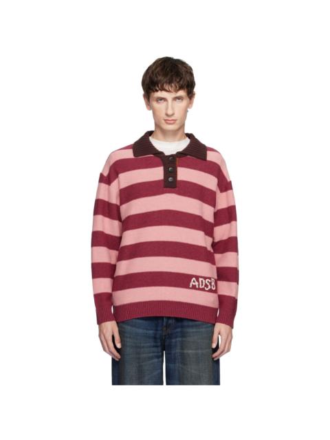 Andersson Bell Pink Loose-Fit Stripe Collar Polo