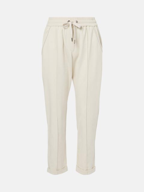 Brunello Cucinelli Cotton jersey cropped sweatpants