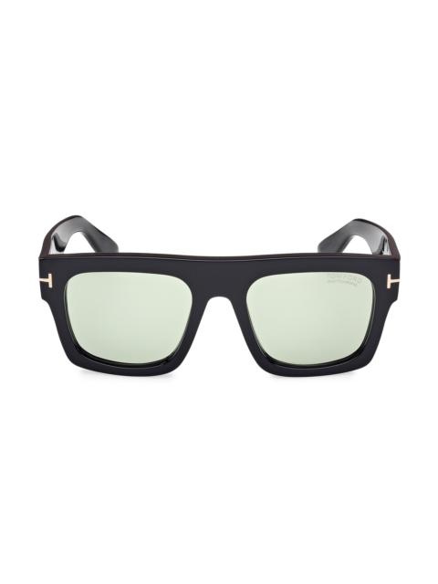 TOM FORD Men's Fausto 53MM Square Sunglasses - Shiny Black