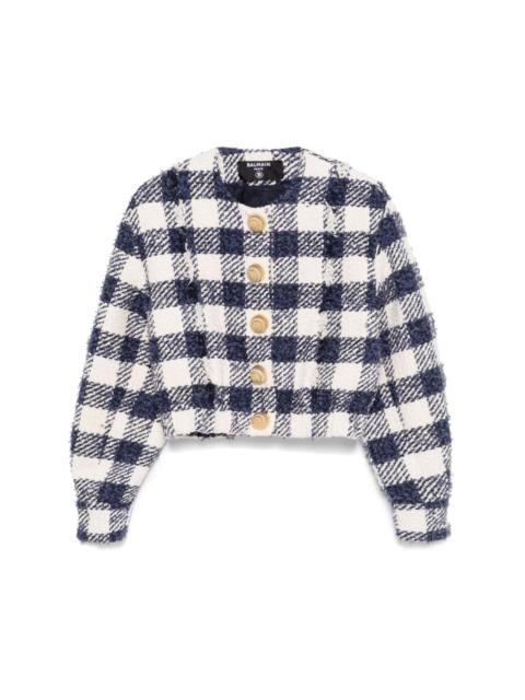 Balmain gingham-check jacket