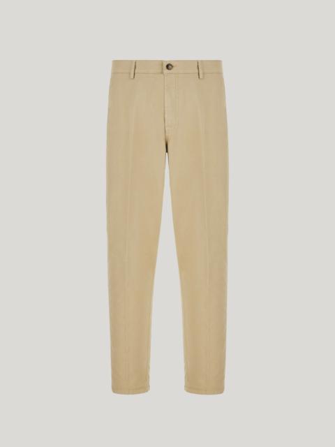 Canali BEIGE GARMENT-DYED COTTON MICROTWILL CHINOS