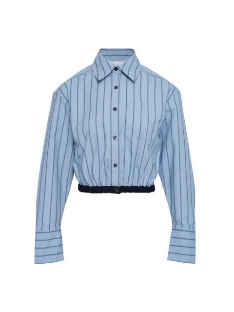 3.1 Phillip Lim Long Sleeve Cropped Shirt Bungee Waist