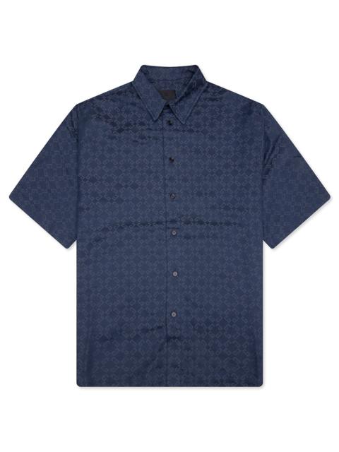 Givenchy SHINY MONOGRAM 72 DENIM SHIRT - GREY/BLUE