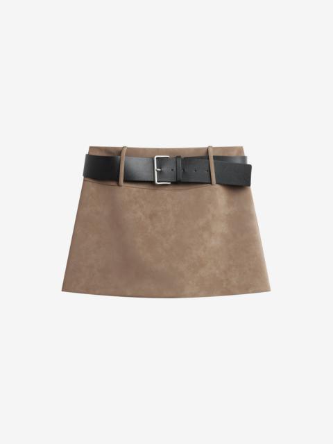 The Frankie Shop Arosa Belted Mini Skirt - Beige