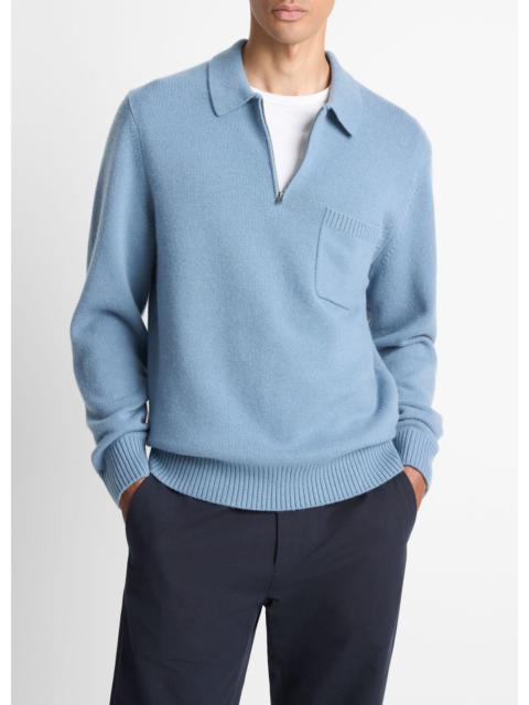 Vince Wool & Cashmere-Blend Quarter-Zip Polo Sweater