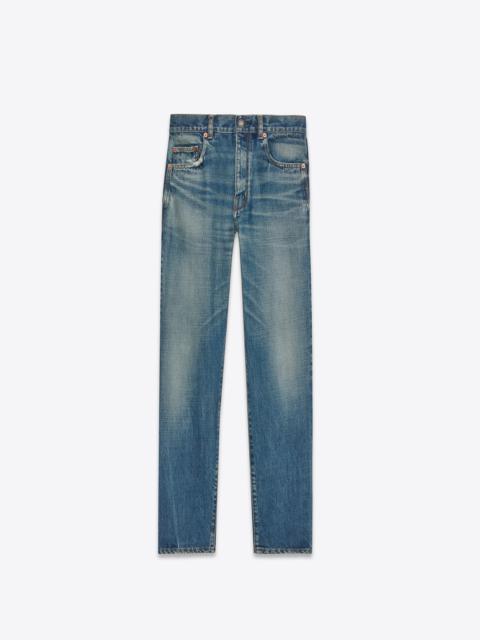 SAINT LAURENT straight jeans in vintage blue denim
