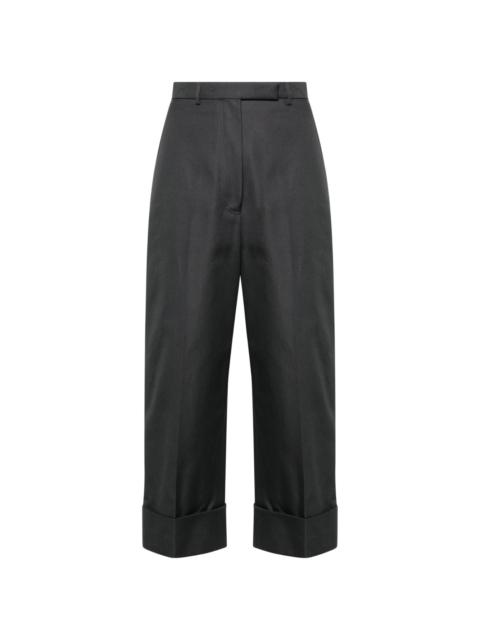 high-waisted canvas trousers
