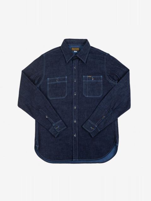 Iron Heart IHSH-353-BLU 10oz Selvedge Denim Work Shirt - Indigo Overdyed Blue