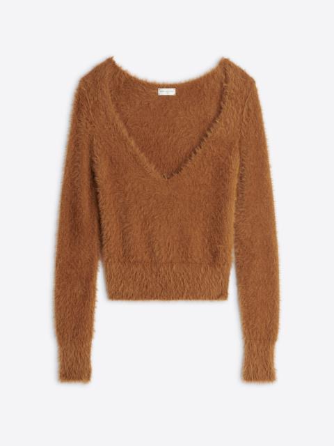 FLUFFY V-NECK SWEATER