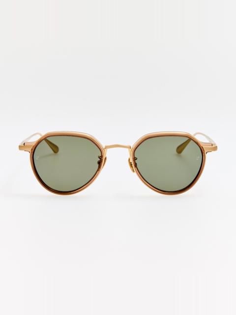 LINDA FARROW Dellal Sunglasses in Matt Champagne