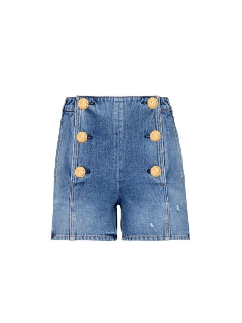 Denim shorts with buttons