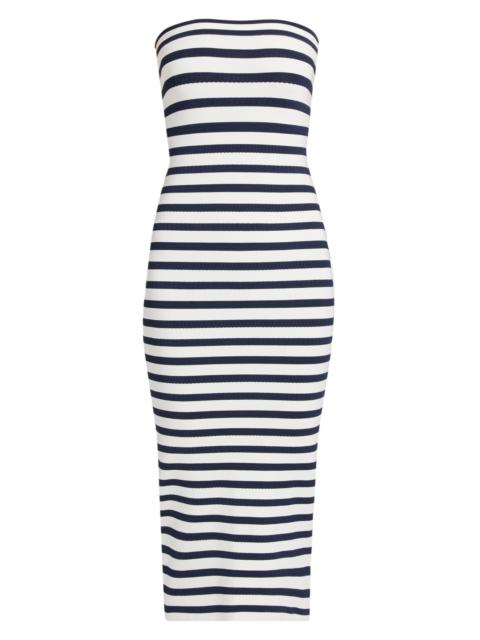 LoveShackFancy Women's Gwynne Striped Strapless Midi-Dress - Sailor Night