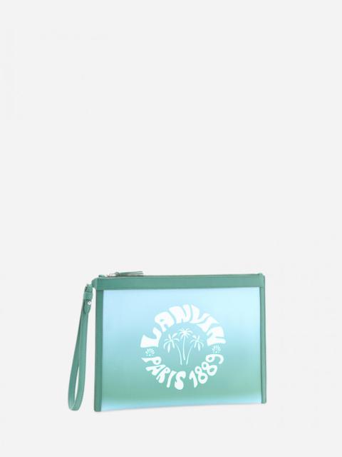 Lanvin LANVIN SUMMER WAVE CANVAS ZIPPERED CLUTCH