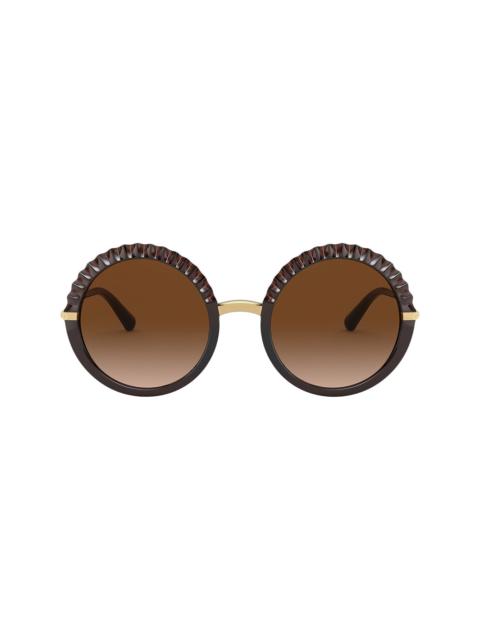 Plissé round-frame sunglasses