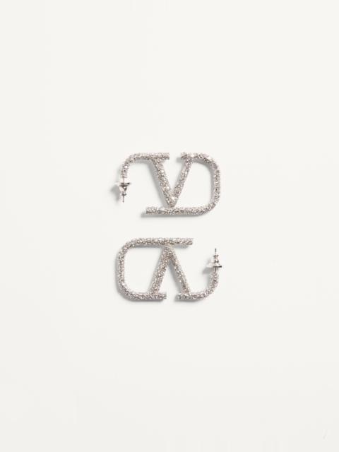 Valentino VLOGO SIGNATURE EARRINGS IN METAL AND SWAROVSKI® CRYSTALS.