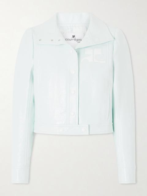courrèges Reeditioncropped Coated Cotton-blend Jacket