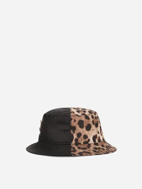 Dolce & Gabbana Leopard-print bucket hat with patch embellishment