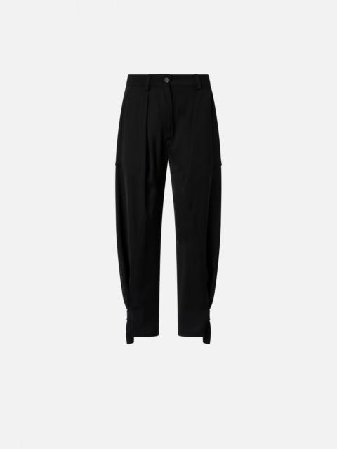 PINKO P-PANTS TROUSERS IN MATTE SATIN WITH BUTTON AT THE HEM