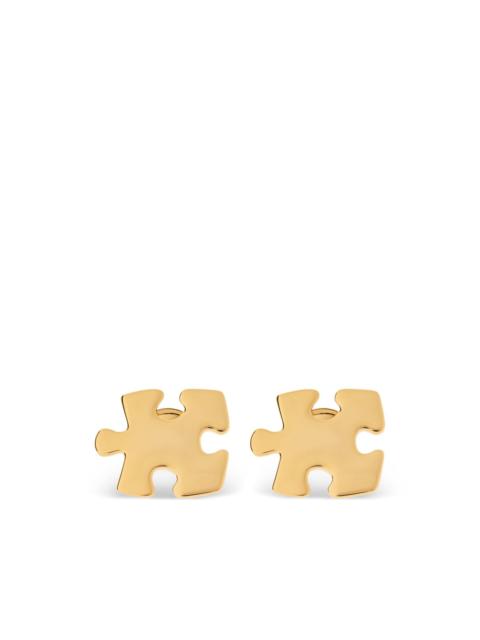 Moschino puzzle-piece clip-on earrings