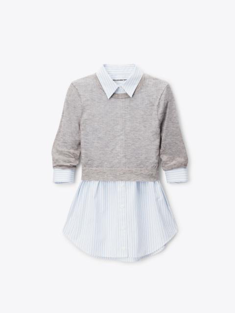 Alexander Wang sheer crewneck sweater button up