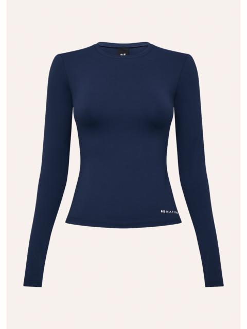 P.E NATION FOUNDATION LONG SLEEVE TOP IN DARK NAVY