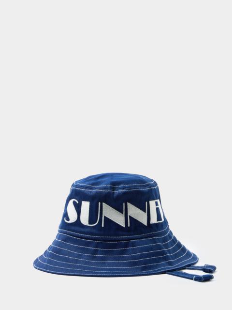 SUNNEI LOGO STRING BUCKET HAT / blue