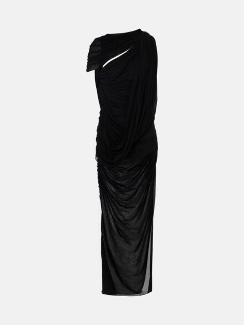 MUGLER Draped open-back jersey maxi dress