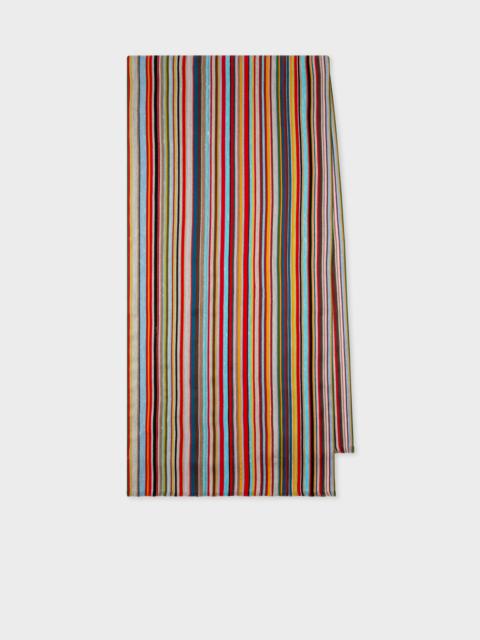 Paul Smith 'Signature Stripe' Cotton-Linen Scarf