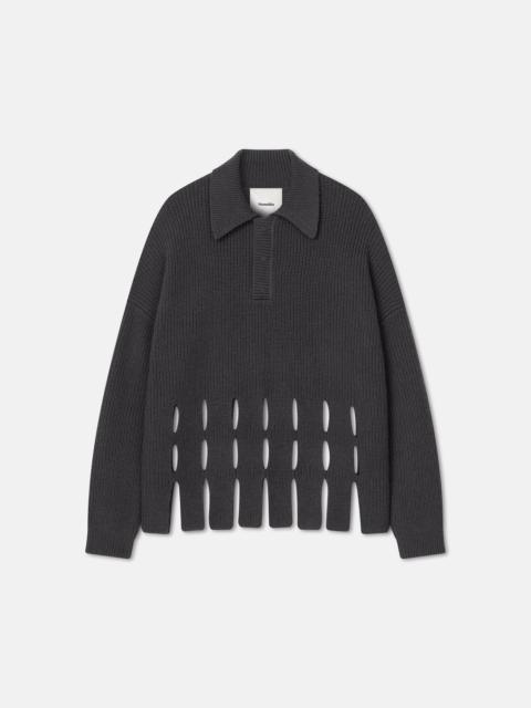 Nanushka Cut-Out Cashmere-Blend Polo-Neck Sweater