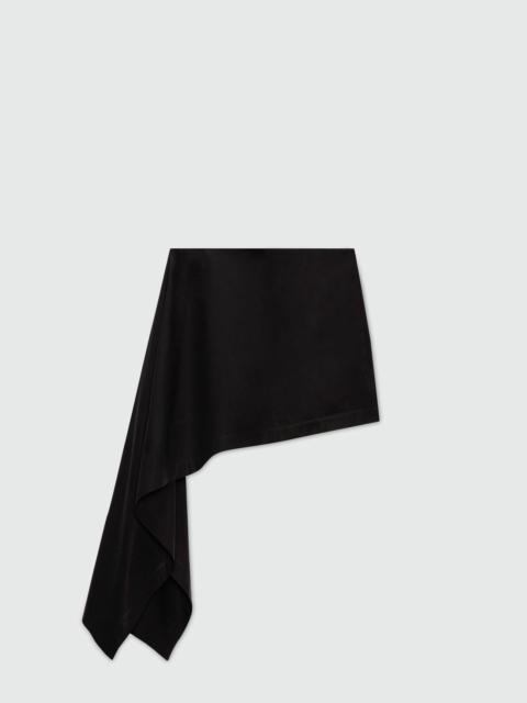MSGM Black cotton poplin mini skirt with asymmetrical detail.