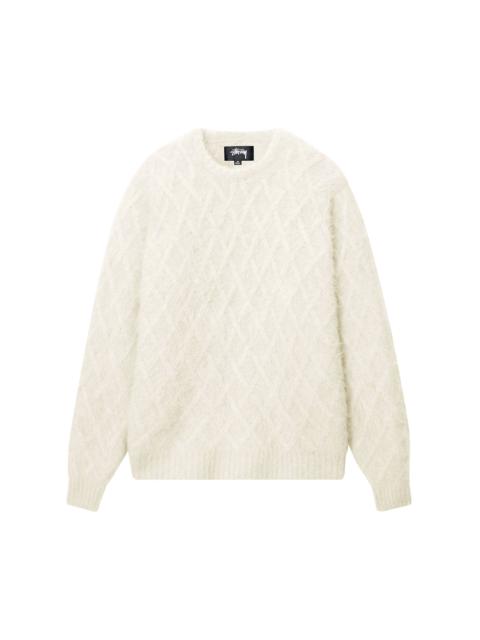 Stüssy Stussy Fuzzy Lattice Crew Sweater 'Ivory'
