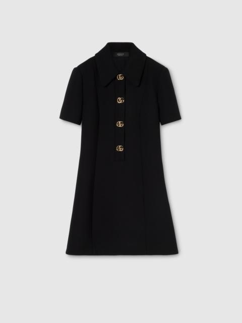 GUCCI Crêpe wool dress with Double G button