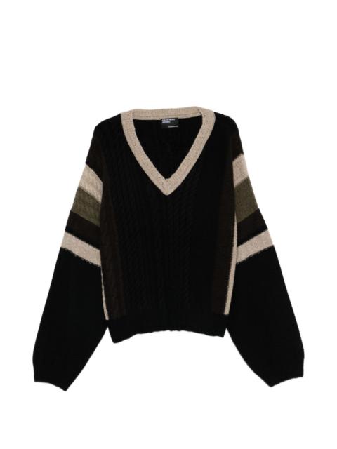 Enfants Riches Déprimés V-neck cable-knit sweater