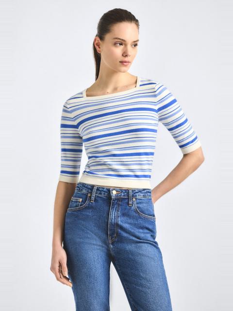 DEREK LAM 10 CROSBY ANDORA STRIPED BOATNECK SWEATER