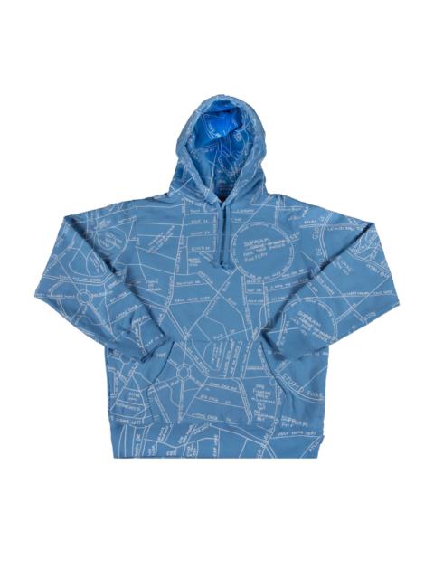 Supreme Gonz Embroidered Map Hooded Sweatshirt 'Blue'