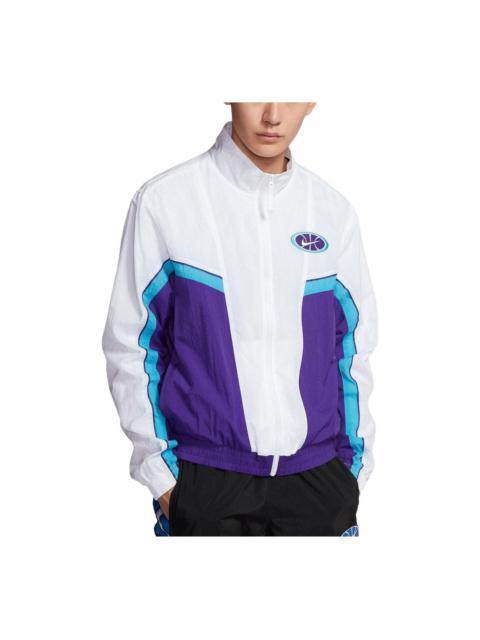 Nike Throwback Basketball Jacket 'White Purple' AV9756-103