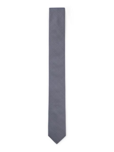 HUGO SILK TIE WITH SUBTLE JACQUARD PATTERN