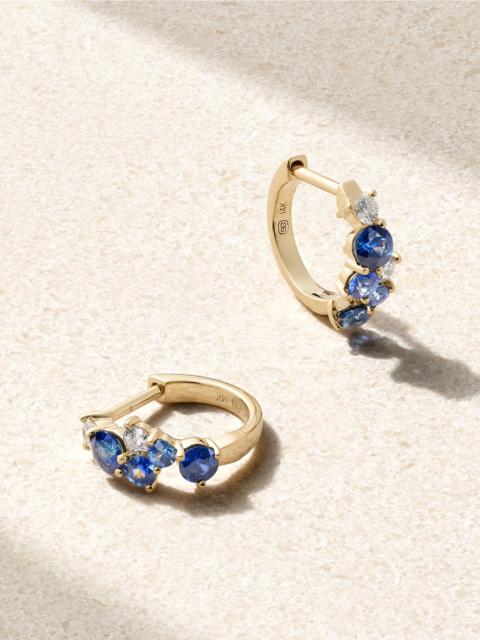 SYDNEY EVAN 14-karat Gold, Sapphire And Diamond Hoop Earrings