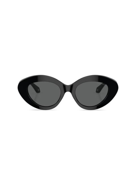 oval-frame tinted-lenses sunglasses