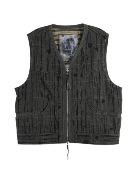 Ziggy Chen paint-splatter herringbone gilet